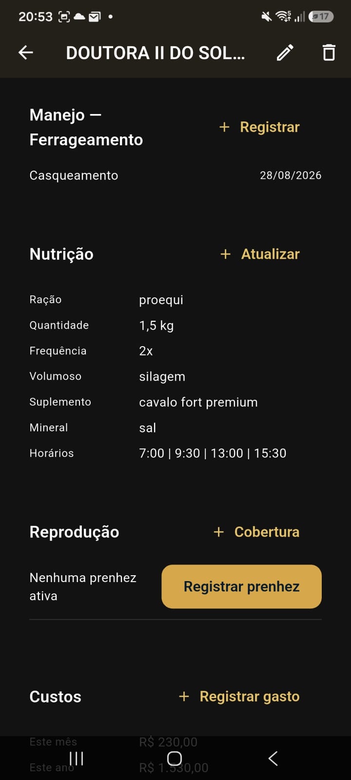 Manejo, nutrição e reprodução do animal